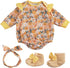 BABESIDE 3 Pcs Baby Doll Clothes for 17-22 Inch Dolls, Outfit Accessories with Floral Pattern for Newborn Girl, Yellow