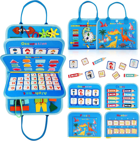 Toddler Busy Board Montessori Toys - Sensory Busy Book for Toddlers 1-3,