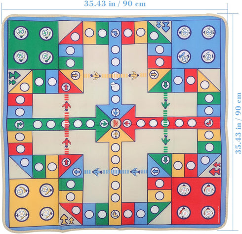 NUOBESTY Flying Chess Playmat - Educational Flying Checker Board Game Carpet for Kids