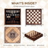 Set 12'' Set 2 1 2 Sets Peradix Wooden Chess for Kids Magnetic Checkers Chess Board Game in with Drawer, Unique Chess