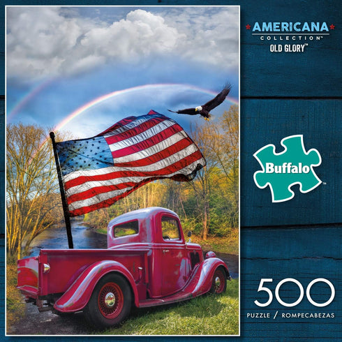 Buffalo Games - Celebrate Life Gallery - Old Glory - 500 Piece Jigsaw Puzzle for Adults Challenging Puzzle Perfect for Game Nights - Finished Puzzle Size is 21.25 x 15.00