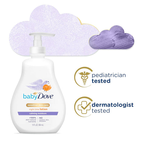 13 oz Baby Dove Sensitive Skin Care Baby Lotion For a Soothing Scented Lotion Calming Moisture Hypoallergenic