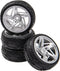 5-Spoke 12mm Hex Hub Wheel Rims & Rubber Tires Compatible with HSP Tamiya HPI Kyosho 1/10 On-Road Touring Car