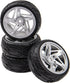 5-Spoke 12mm Hex Hub Wheel Rims & Rubber Tires Compatible with HSP Tamiya HPI Kyosho 1/10 On-Road Touring Car