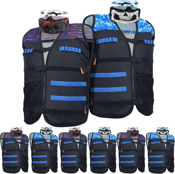 8 Pack Tactical Vest Kits for Nerf Guns N-Strike Elite Series, Kids Birthday Toy Gun Wars, Party Supplies