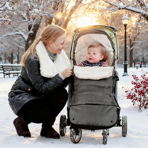 HOOGEE Baby Stroller Footmuff Winter - Universal, Expandable, Warm Infant/Toddler Cover, Cold-Weather Buggy Warmer