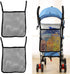 2 Pack Portable Universal Baby Stroller Hanging Bag, Accessory Mesh Organizer Net Bag for Food and Toys