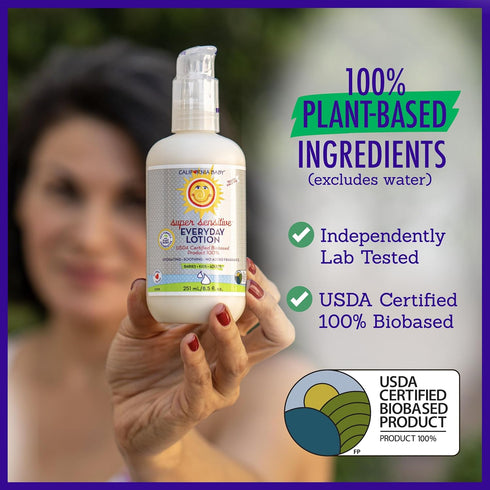 California Baby Super Sensitive Lotion - 100% Plant-Based Unscented Lotion for Sensitive Skin, 562 mL