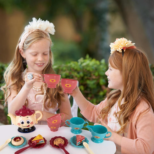 ArtCreativity 19-Piece Musical Tea Set for Girls - Toddler Tea Party Set with Motion-Activated Sound, Music, Lights