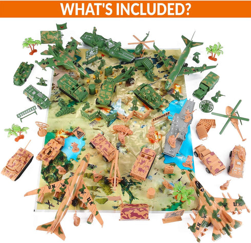 Liberty Imports Military Air Force Navy Deluxe Action Figures Playset with 73 pcs Army Men Soldiers