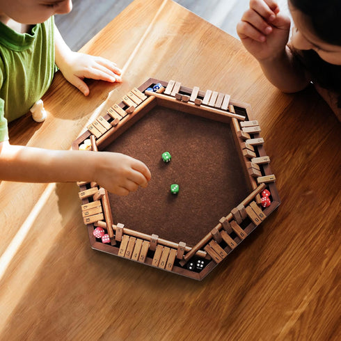 6-Way 1-6 ropoda Shut The Box Game-Upgraded Player Wooden Dice Game for Adults and Kids, Addition Training, Fun