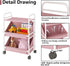 2 Buzowruil Utility Rolling Fabric Storage Rack Trolley Toy Cart Trolley with Large Storage Boxes,Wheels, Suitable