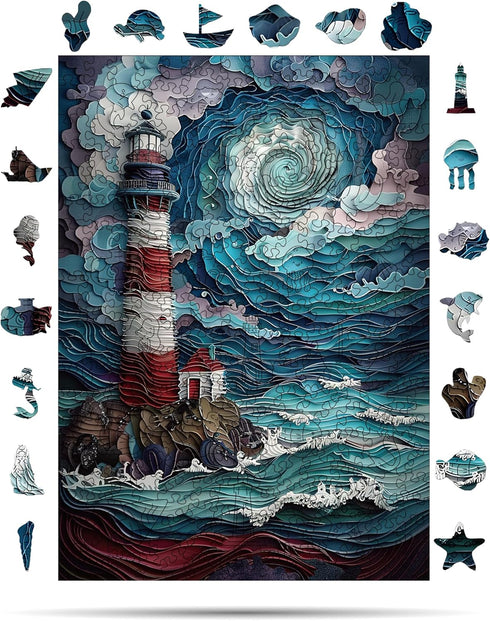 Crafthub Landscape Puzzle for Adults out of Quality Wood A3 Lighthouse Puzzle