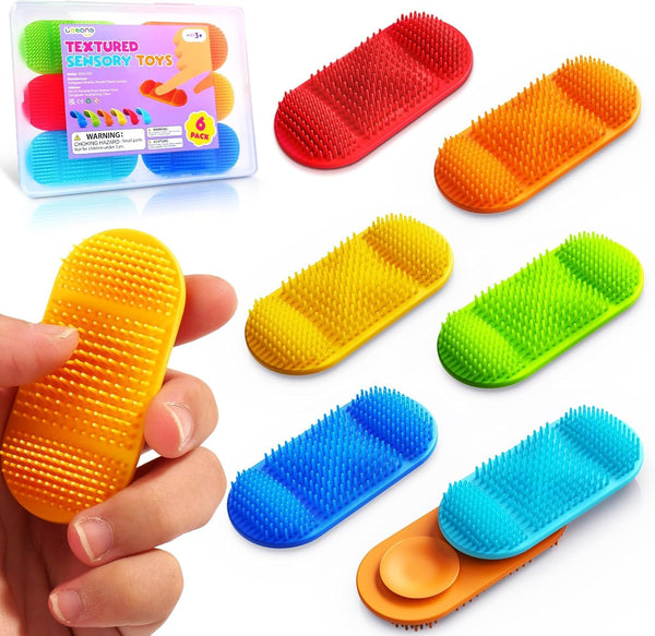 LESONG Fidget Sensory Toys for Kids: Layered Bristle Textured Toys with Suction