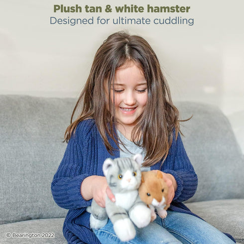 Bearington Collection Cheeks Stuffed Hamster, 6” Plush Toy, Ultra-Soft, Gift for Animal Lovers
