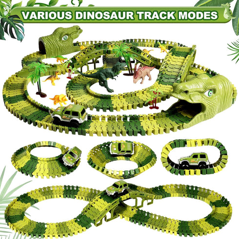 great dachong 266 3-5 2 Set, 3 4 5 6 7 Dinosaur Track Toys, PCS Dinosaur Toys for Kids Create A Dinosaur World Road