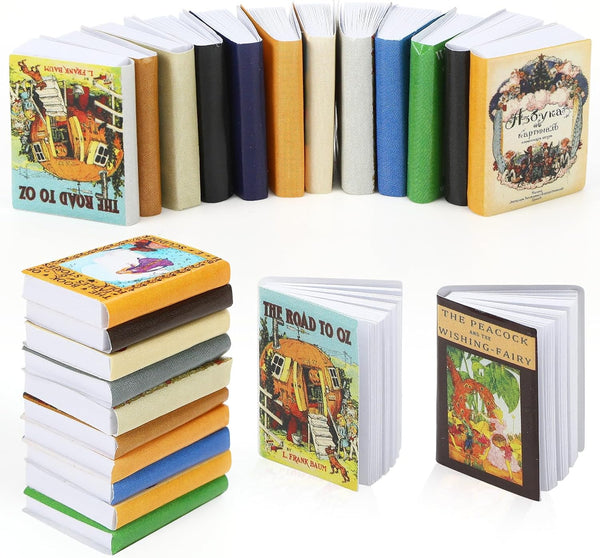 Mini Fairy Books, 24pcs 1:12 Scale Miniature Books, Dollhouse Books, Tiny Books
