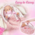 12" Set 13 3 4 5 6 Golray Soft Baby Doll with Accessories Bassinet Carrier, Pcs First Toddlers Realistic Baby Doll Crib