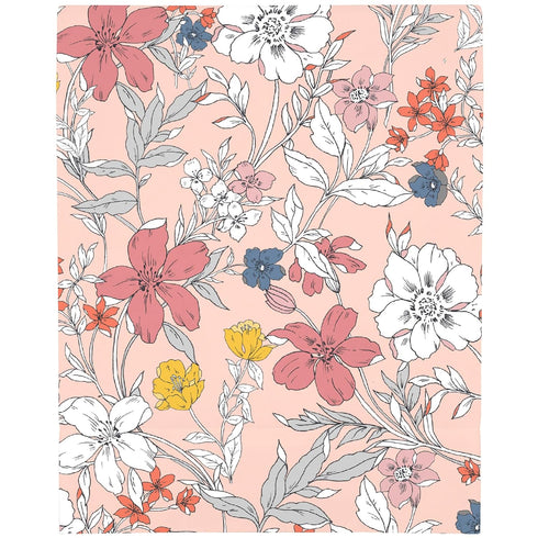 Soft Floral Mini Crib Sheet in Happy Pink & White