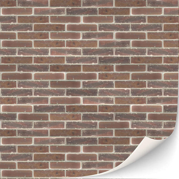 3 Sheets Self-Adhesive Wall Cladding for Dollhouse, 1:12 Scale Brown Bricks