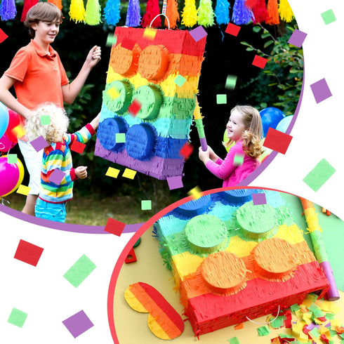 Hollowfly 20 Inches Large Piata for Birthday Party with a Blindfold and Bat Piata Birthday Party Decorations for Kids
