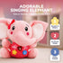 STEAM Life Musical Toys Gift for Baby Newborn 0-6 Month Infant, Plush Elephant in Pink