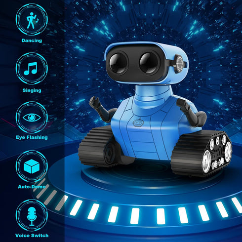 Hamourd 5+ Robot Toys for Boys Girls, Rechargeable Remote Control Emo Robots with Auto-Demonstration, Flexible Head
