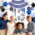 13th Birthday Decorations for Boys - Dark Blue HAPPY BIRTHDAY Banner and Silver Number 13 Balloons, Party Supplies