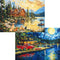 Puzzles for Adults 1000 Pieces, 2 Pack Lake Cabin and Moonlight Jigsaw