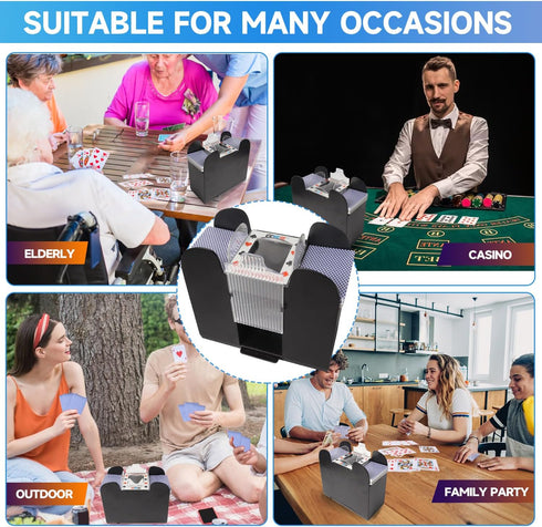 6-Deck Rummy, GSE Games & Sports Expert Automatic Card Shuffler, AC/DC-Power & Battery-Operated Electric Shuffler