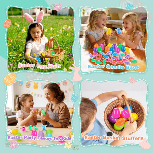 24 Pack Budbof Easter Egg Fillers with Stress Balls, Fidget Toys Squeeze Balls for Kids - Easter Basket Stuffers