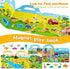 pinkking 3 Pack 3-6, 3 Magnetic Reusable Sticker Book for Kids Ages Vehicles, Farmhouse Animal, Dinosaur, Hot Topics