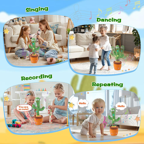 6+ 10 1 2 3 4 5 6, Talking Cactus Toy for Babies Months & Toddlers - Dancing Singing Repeating Cactus Toy with Songs