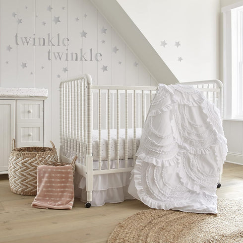 Levtex Baby Skylar Ceiling Hanging - Feathers in Gold, Blush Pink, and White - Nursery Accessories
