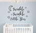 Twinkle Twinkle Little Star Wall Decal Art Vinyl Sticker - Nursery Bedroom Home Decor for Kids (Black, 57x42cm)