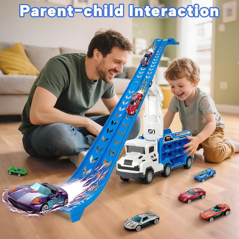 3, 4, 5, 6 25 2 6 BainGesk Truck Car Toys for Years Old Boys Girls, in Race Track Truck Toys, Foldable Layer Carrier