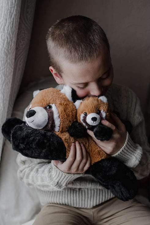 Mother & Baby Red Panda Plush Set | Super Soft Stuffed Animal for Kids' Bedroom | 17-in Plushies