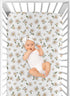 Sweet Jojo Designs Fitted Baby Crib Sheets (Vintage Daisy Floral) for Girls, Infant Nursery, Toddler Room - Standard