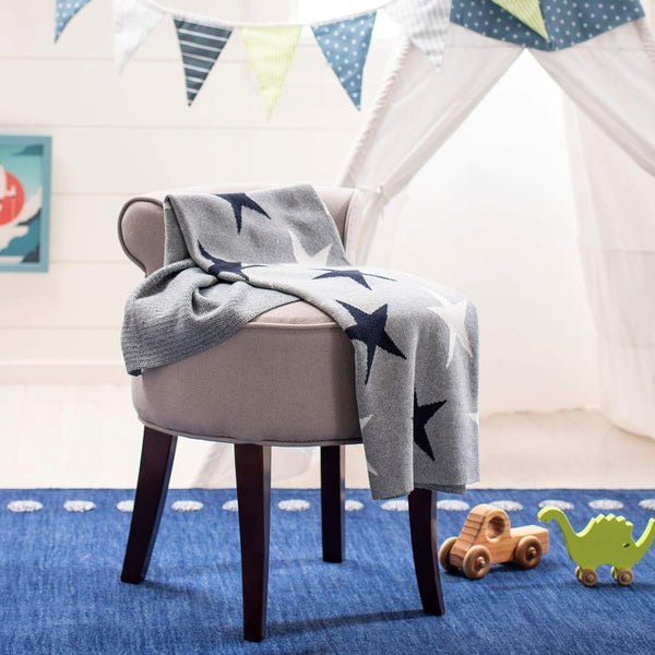 Misc Baby Star Throw - Grey 32" X 40" Novelty Neutral Sports Cotton