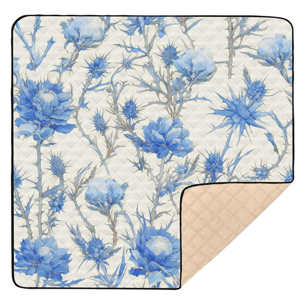 EtherSpher Retro Blue White Roses Thistles and Thorns Cute Foldable Baby Girl Play