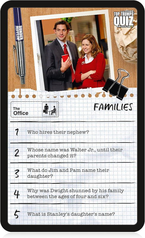 Top Trumps The Office: Quiz Games - Trivia Quiz for Teenagers and Adults, Great Travel and Road Trip Games