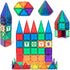 Playmags Magnetic Tiles for Kids - 60 Pc Magnet Blocks with ABC Click-ins, STEM Development Building Toys for Toddlers
