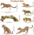 Toymany 7PCS Jaguars Figurines with Jaguars Cub and Tree Trunk, Realistic Jungle Animals Family Playset