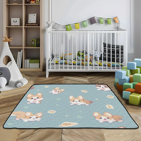 EtherSpher 1-Piecing foldablummy 50'' 50''con Cute Cartoon Brown Dogs Soft Padded Baby Play mat Foldable for Indoor