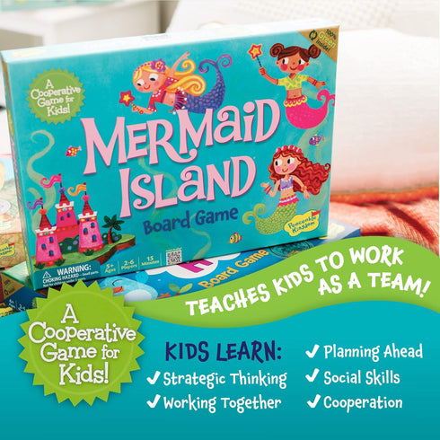 2 6 5+ Peaceable Kingdom Mermaid Island Award Winning Cooperative Board Game for to Kids Ages