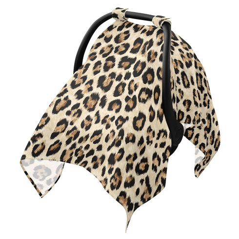 Mazeann Leopards Cheetah Print Cream Car Seat Cover Baby Breathable Soft Infant Carseat