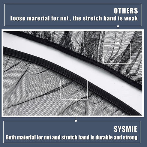 Mosquito Net for Stroller and Car Seat - Universal Fit, Durable Quality with Zipper - Black Color