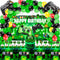 108Pcs Video Game Birthday Party Decorations - Green Gamer Supplies, Backdrop, Table Cover, Cupcake Topper, Balloon