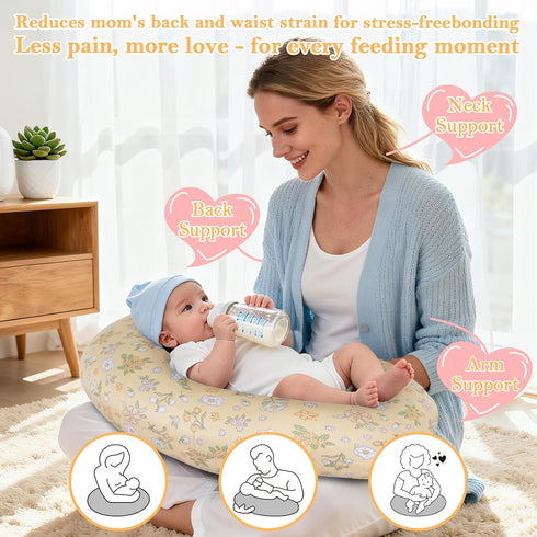(0-12Months) Nursing Pillow, Ergonomic Breastfeeding Pillow for Breastfeeding & Bottle Feeding, Standard Size