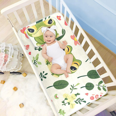 WDdZzyy 28" 52" Flower Wild Beige Frog Cooling Baby Mattress pad Protector x Breathable Crib Bumper Pads for Kids